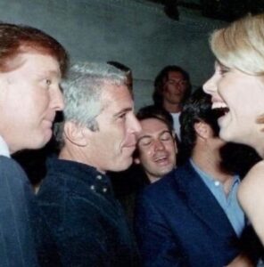 PHOTO Donald Trump Behind Epstein On Epstein Island