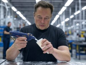 PHOTO Elon Musk Using Glue Gun On Recalled Tesla Cybertruck's