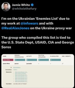 PHOTO Jamie White Said He Was On Ukraine's Enemy List