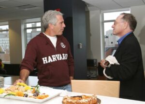 PHOTO Jeffrey Epstein Wearing Harvard Hoodie While Eating Snacks With Alan Dershowitz