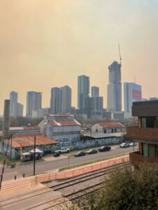 PHOTO Of Austin Texas Skyline Covered In Smoke From Wildfire