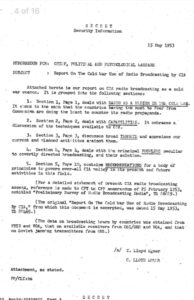 PHOTO Of Pages In JFK Files Califano Papers Outlining The CIA Using Political And Psychological Warfare To Spread Their Influence During The Cold War