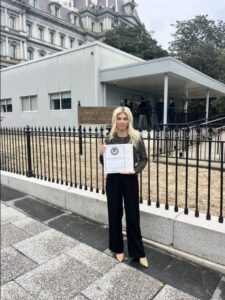 PHOTO Pam Bondi Holding Epstein Files Outside Dwight D Eisenhower Building