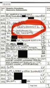 PHOTO Proof Alan Dershowitz Was On Jeffrey Epstein's Flight List