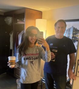 PHOTO Bill Belichick And Jordan Hudson Selfie While Drinking Coffee In