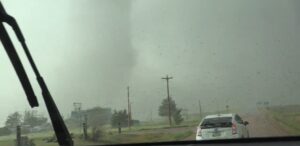 PHOTO Cars In Grinnell Kansas Couldn't Drive Around Town While Tornado Was On The Ground