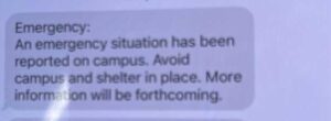 PHOTO Of Emergency Text UW Platteville Students Got On Their Phone