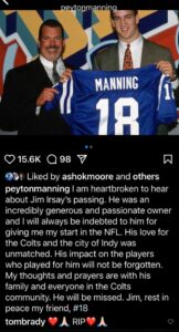 PHOTO Peyton Manning Very Touching Tribute To Jim Irsay
