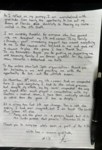 PHOTO The Way Jordan Travis Wrote His Retirement Letter Is Depressing