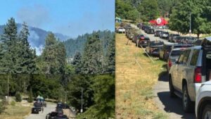 PHOTO Canfield Mountain In Idaho Lined With Law Enforcement And Emergency Vehicles After Suspect Open Fires On Firefighters