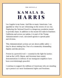 PHOTO Kamala Harris Statement On Los Angeles Riots