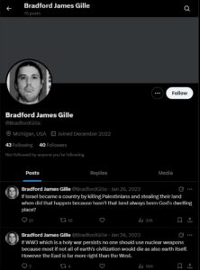 PHOTO Bradford James Gille's Twitter Profile Is Wild