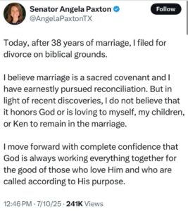 PHOTO Angela Says Ken Paxton Cheated On Her