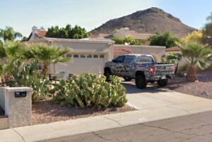 PHOTO Archery Club Wrapped Pickup Truck In Driveway Of Wess Roley's Phoenix Home