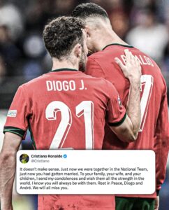 PHOTO Cristiano Ronaldo Tribute To Diogo Jota