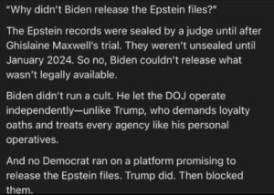 PHOTO Details On Why Joe Biden Didn't Release Epstein Files