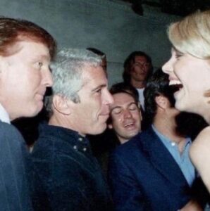 PHOTO Donald Trump And Jeffrey Epstein Both Getting Laughed At By Unknown Blonde Woman