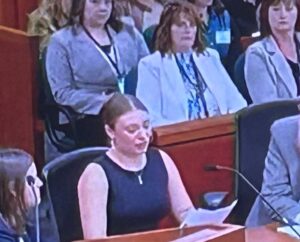 PHOTO Dylan Mortensen Acting Very Confident While Reading Speech At Bryan Kohberger Sentencing