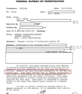 PHOTO FBI Documents From 2008 States Epstein Provided Them With Information In Exchange For Protection From Prosecution