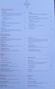 PHOTO Full Tesla Diner Menu
