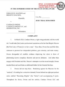 PHOTO Of Emmanuel Macron Lawsuit Against Candace Owens