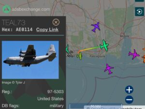 PHOTO Of Military Plane Teal 73 That Took Off Before Tropical Storm Chantal Hit Charleston South Carolina