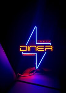 PHOTO Of Tesla Diner Light Up Sign That Can Be Bought At The Shop