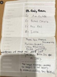 PHOTO Shane Tamura's Suicide Note