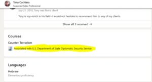 PHOTO Wess Roley's Stepdad Took Class On Counter Terrorism Associated With US Department Of State Diplomatic Security Service