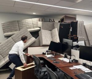 PHOTO Workers In Building Shane Tamura Shot Up Barricaded Themselves In Office By Stacking Furniture Against Door