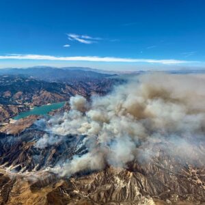PHOTO Aerial View Of Canyon Fire From Above Lake Piru California
