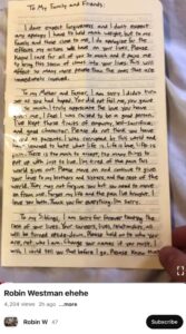 PHOTO Close Up Of Robin Westman's Suicide Note Addressed To Family And Friends
