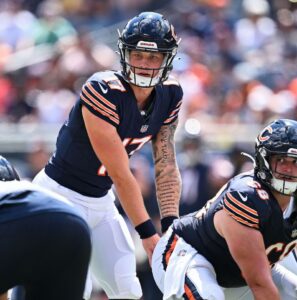 PHOTO Close Up Of Tyson Bagent's Full Left Sleeve Arm Tattoo