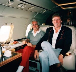 PHOTO Epstein And Trump Eating On Same Plane