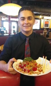 PHOTO Ethan Nieneker Dressed Up In Shirt And Tie At Restaurant