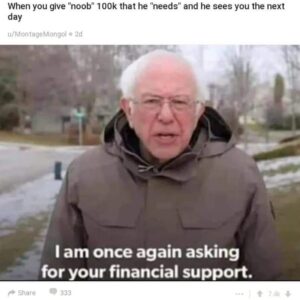 PHOTO Ethan Nieneker Reposted Bernie Sanders Meme