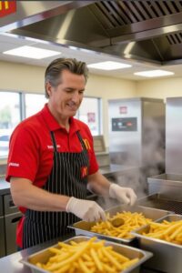 PHOTO Gavin Newsom Cooking French Fries At McDonald's
