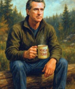 PHOTO Gavin Newsom Drinking MAGA Tears Meme