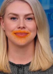 PHOTO Karoline Leavitt With Cheetos All Over Her Face Meme