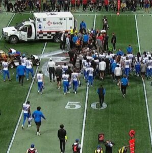 PHOTO Of Grady Ambulance That Came Out On The Field For Morice Norris