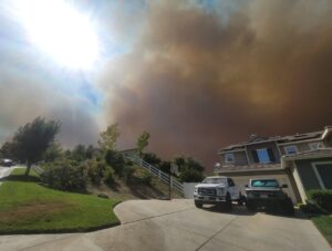PHOTO Of Hasley Canyon Homes At Risking Of Burning Down From Canyon Fire