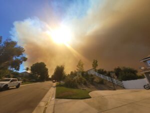 PHOTO Of Hasley Canyon Homes At Risking Of Burning Down From Canyon Fire
