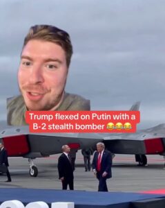 PHOTO Putin Looking Up At B-2 Stealth Bomber Flying Over His Head Like Oh No What Is That