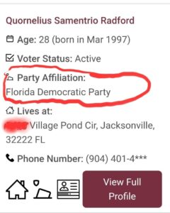 PHOTO Quornelius Samentrio Radford Lived On Village Pond Circle In Jacksonville FL