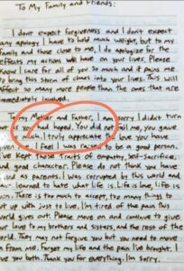 PHOTO Robin Westman Addressed His Parents Very Formally As Mother And Father In Suicide Note