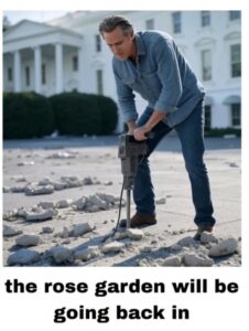 PHOTO The Rose Garden Will Be Going Back In Gavin Newsom Drilling Meme
