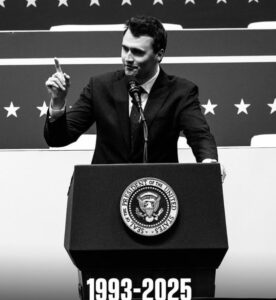 PHOTO Charlie Kirk At The Presidential Podium RIP
