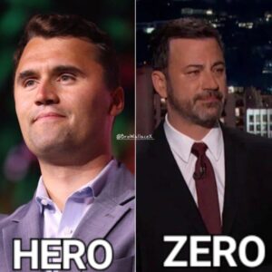PHOTO Charlie Kirk Hero Vs Jimmy Kimmel Zero Meme