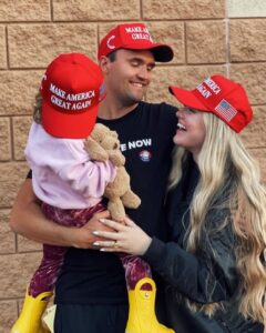 PHOTO Charlie Kirk's Two Kids And Wife Wearing MAGA Hats Together With Charlie
