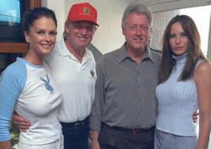 PHOTO Donald Trump With Playboy Bunny Melania Trump And Bill Clinton